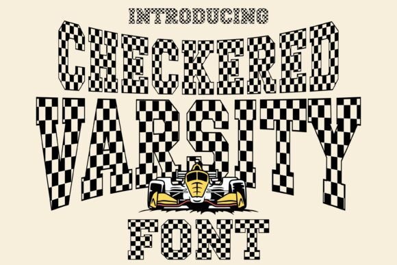 Checkered Varsity Font for Bold Campaigns
