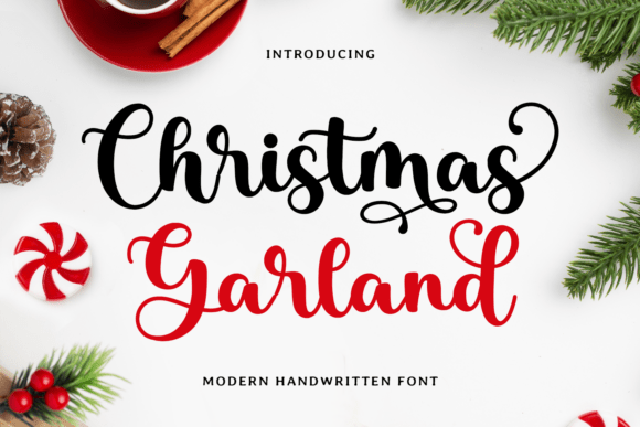 Christmas Garland: A Festive Script Font for Handmade Products and Printables