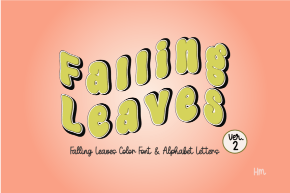 Falling Leaves Green Font for Web Design