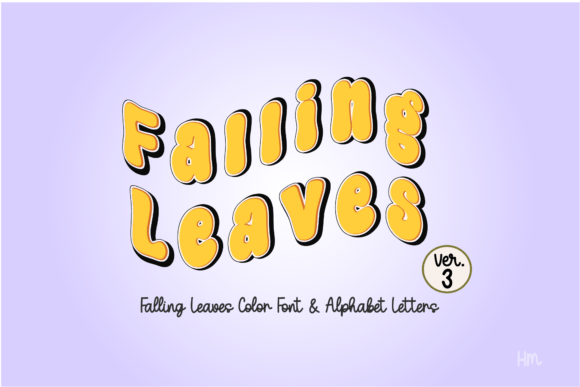 Falling Leaves Yellow Font