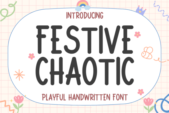 Festive Chaotic Font: Playful Handwritten Lettering for Craft Projects